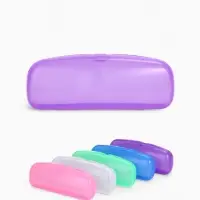 Футляр для очков на хлопушке, однотонный, размер 16&times;3.5&times;5.5 см, полупрозрачный/МИКС