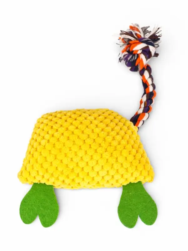 Мягкая игрушка для собак &laquo;Монстрик с канатом&raquo;, 23 см, с пищалкой, жёлтая