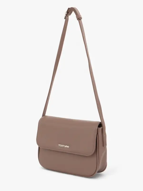 Сумка женская мессенджер TEXTURA на магните, 25&times;7.5&times;19 см, бежевая