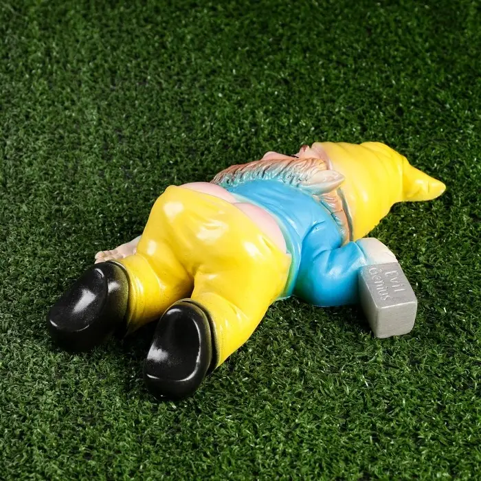 Садовая фигура  Садовая фигура "Рыжий пьяный гном" 23см