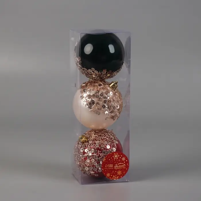 Ёлочные шары &laquo;Коул&raquo;, d=8 см, набор 3 шт., МИКС