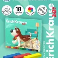 Пластилин мягкий (восковой) ErichKrause Baby, 18 цветов, 234 г, со стеком, в коробке