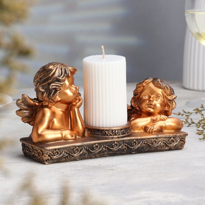 Подсвечник Подсвечник "Ангелочки", на одну свечу d - 5 см, 21 х 7 х 10.5 см