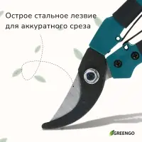 Секатор плоскостной, 7" (18 см), с пластиковыми ручками, Greengo