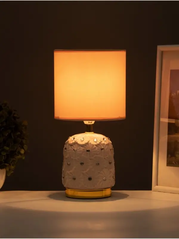 Лампа настольная RISALUX &laquo;Букет&raquo;, 40 Вт, Е14, розовая, 14.5&times;14.5&times;30 см