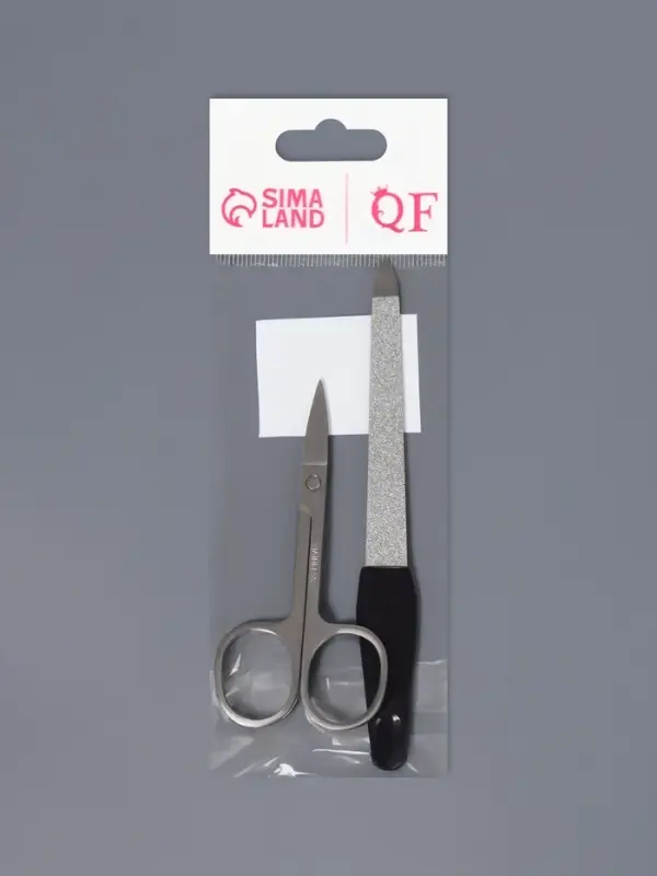 Набор маникюрный, 2 предмета: ножницы, металлическая пилка