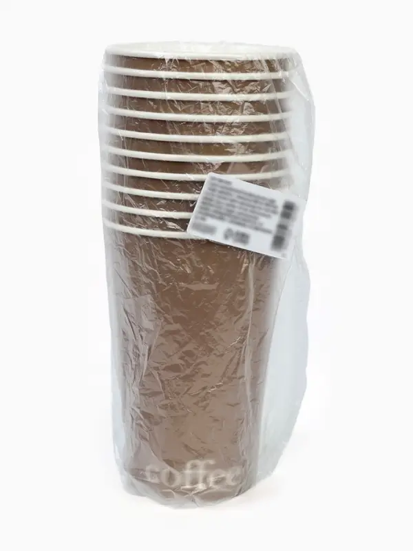 Стакан одноразовый бумажный для кофе "Кофе карамель", бежевый 400 мл