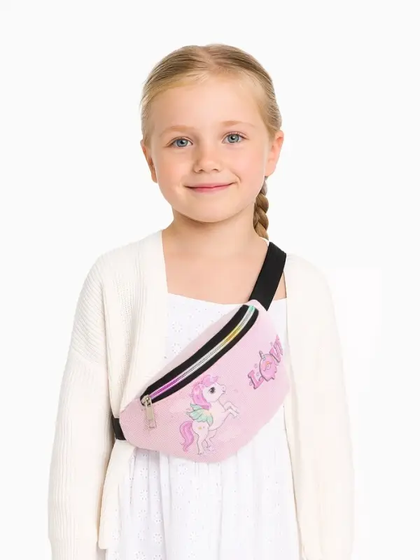 Сумка поясная детская на молнии &laquo;Выбражулька&raquo;, розовая