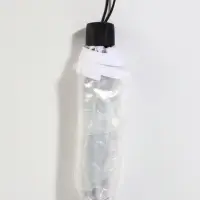 Зонт механический &laquo;Однотонный&raquo;, 3 сложения, 8 спиц, R=48/53 см, d=96 см, прозрачный, белый