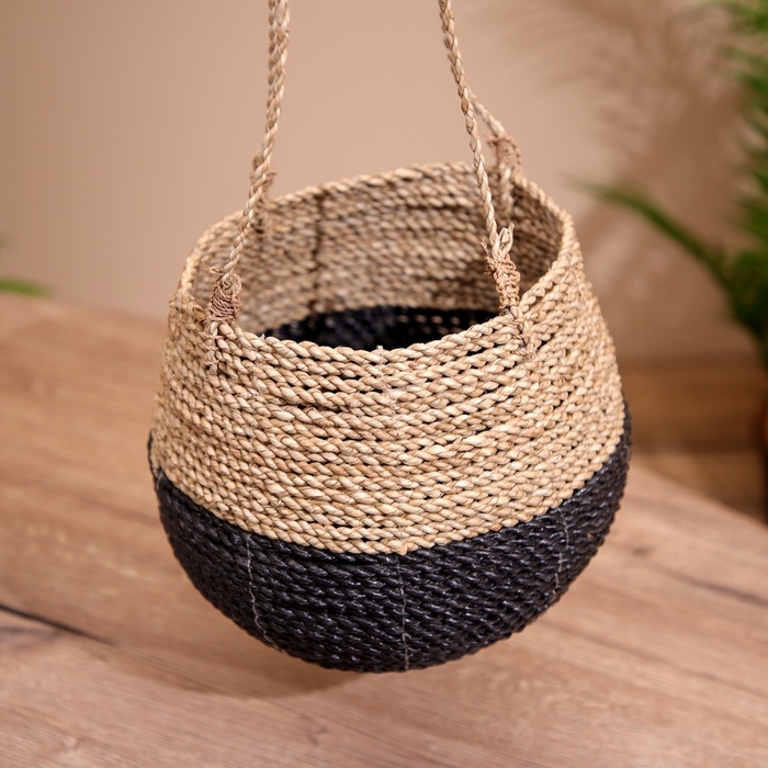 Кашпо плетёное, подвесное 20х20х65 см Кашпо плетёное, подвесное 20х20х65 см