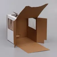 Коробка под торт 2 окна, с ручками, белая, 26&times;26&times;30 см