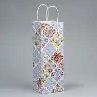 Пакет подарочный под бутылку, упаковка, &laquo;Праздничный&raquo;, белый крафт, 13&times;36&times;10 см