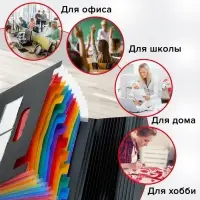 Папка для бумаги А4 на резинке пластиковая Calligrata, 12 отделений, черная