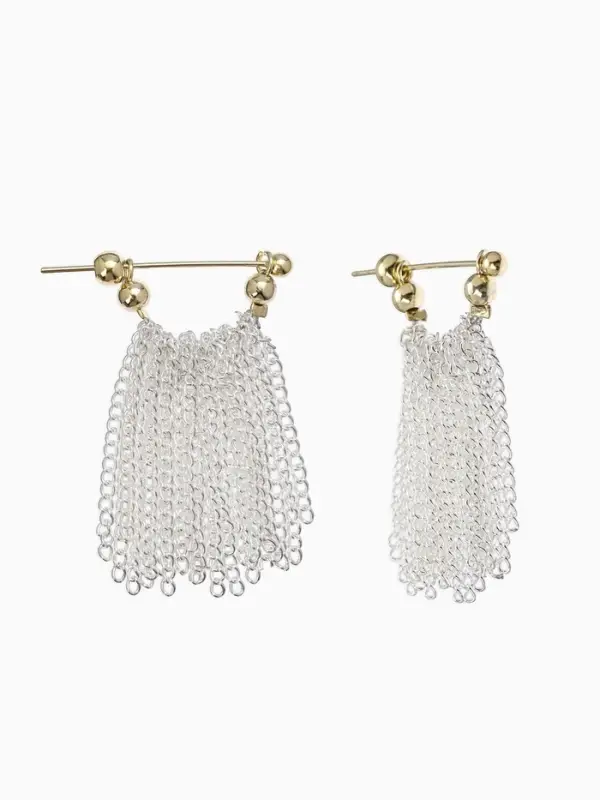 Серьги металл &laquo;Цепи&raquo;, сборка, цвет серебряно-золотой, 2 см