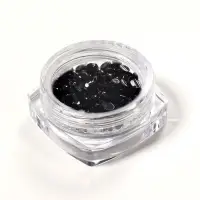 Стразы для декора, круглые, разноразмерные, чёрные