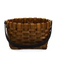 Корзина плетёная для хранения, 22&times;15&times;12 см, ручка h=14 см, секвойя, коричневая
