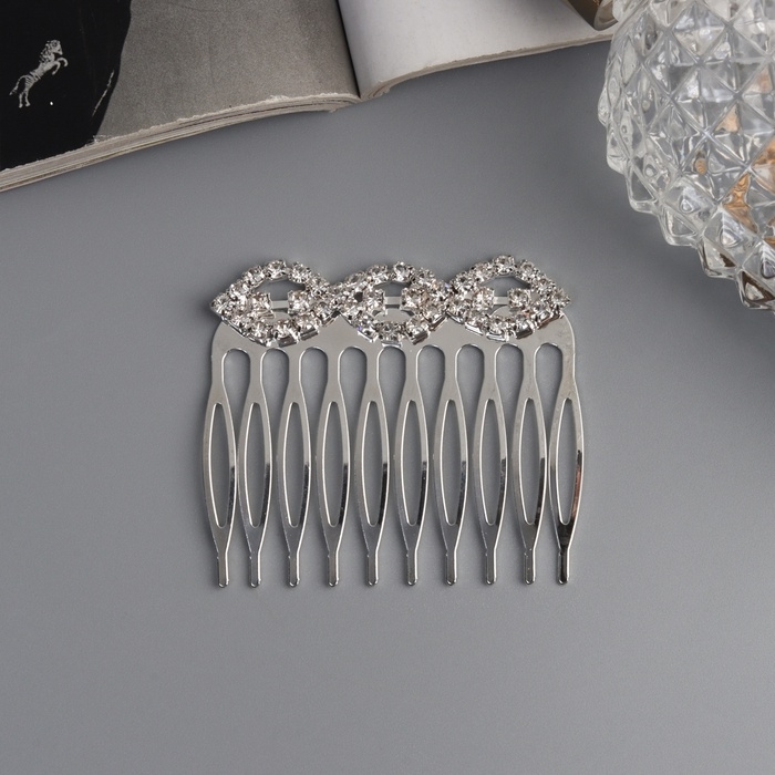 Гребень для волос Гребень для волос "Медея" (набор 2 шт) петельки, 5х4 см, серебро