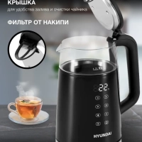 Чайник HYK-G6404 1.7л. 2200Вт черный