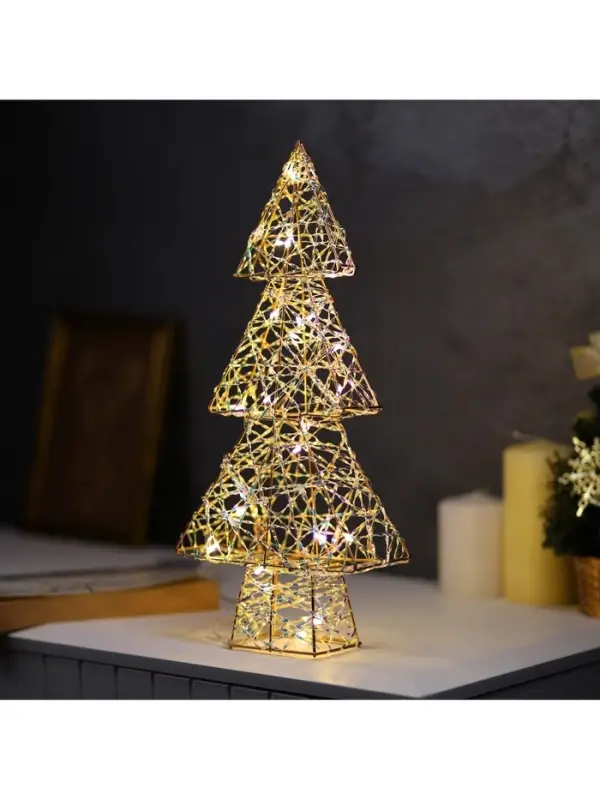 Светодиодная фигура &laquo;Ёлочка&raquo; 36&times;17&times;6 см, 20 LED, от батареек ААx2, свечение тёплое белое