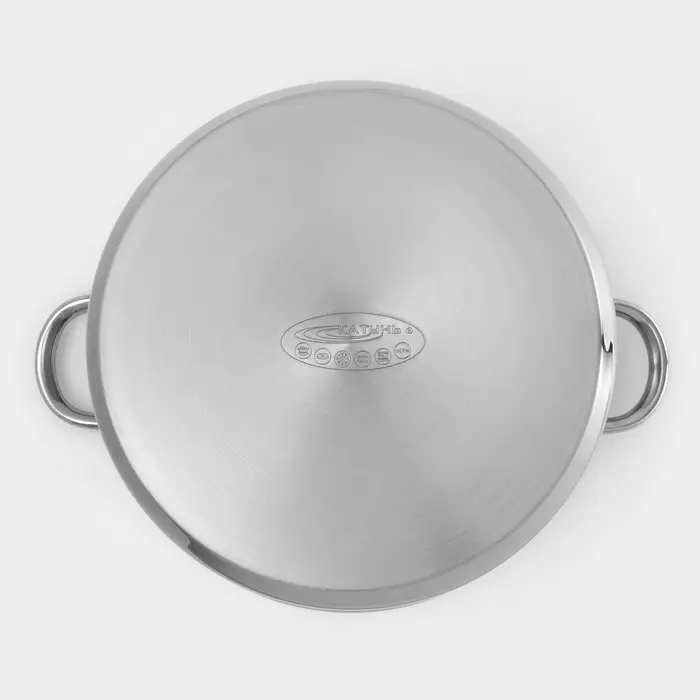 Кастрюля Катунь &laquo;Гретта&raquo;, 13 л, d=28 см, с крышкой, капсульное дно, индукция, нержавеющая сталь, AISI - 201, хромированная