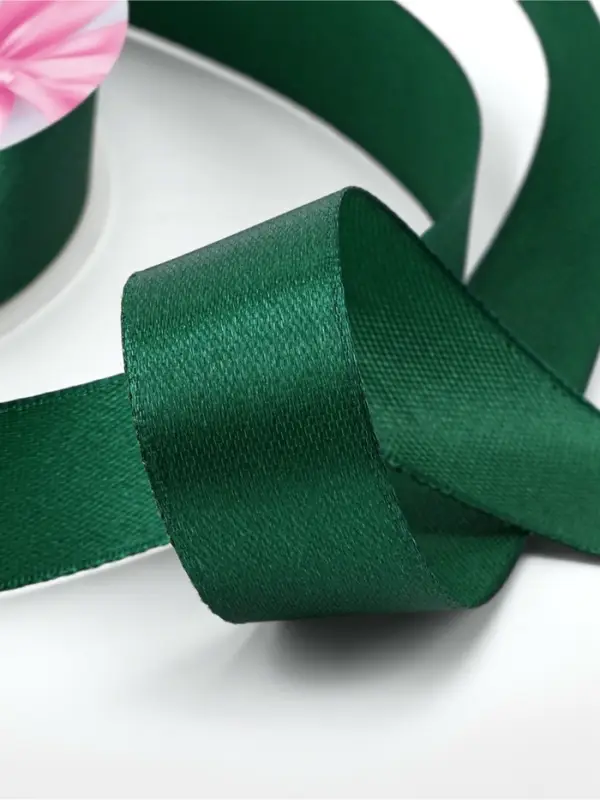 Лента атласная, 20 мм, 91&plusmn;1 м, тёмно-зелёная №128