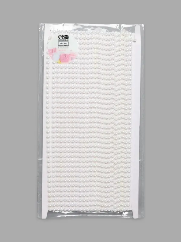 Жемчуг на нитях, с голографией, плоский, 4.5 мм, 9&plusmn;1 м, белый