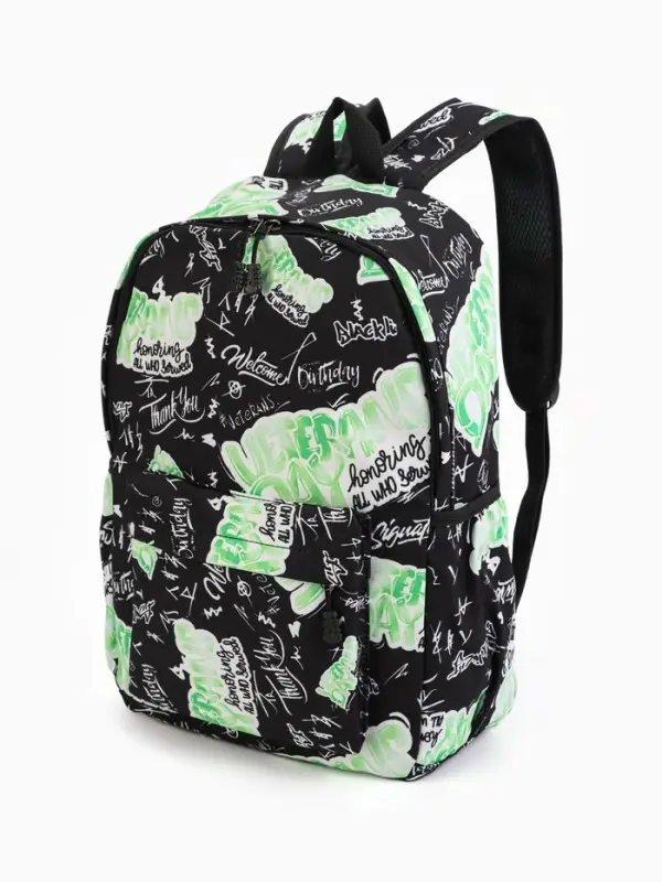 Рюкзак школьный, 1 отделение, 3 кармана, 30&times;13&times;42 см, зелёный