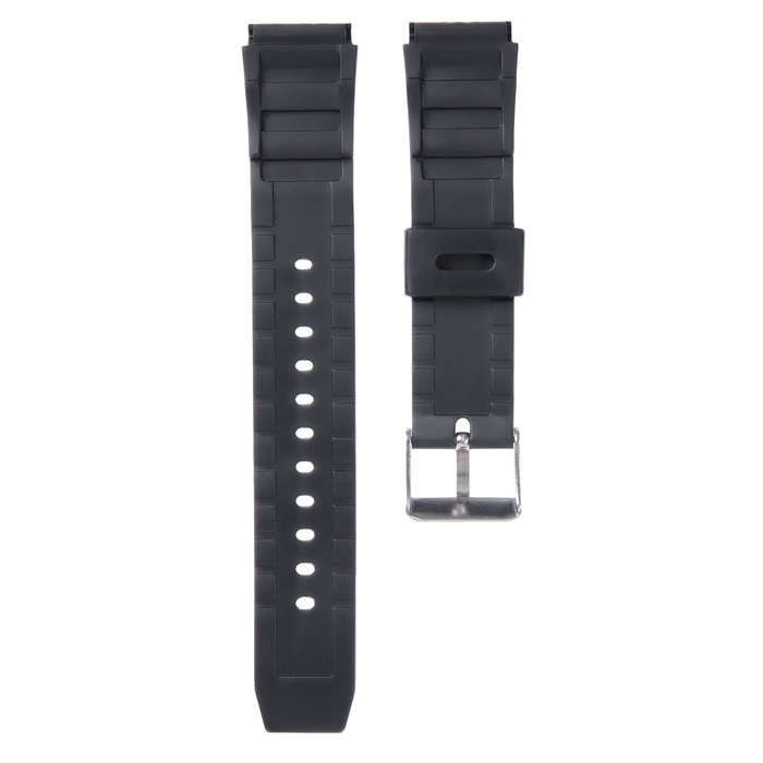 Ремешок для часов 18 мм, силикон, l-22 см, черный Ремешок для часов 18 мм, силикон, l-22 см, черный