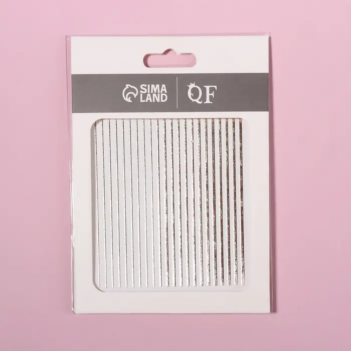 Наклейки для ногтей «Полоски», металлизированные, цвет розовое золото