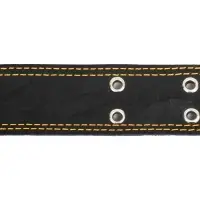 Ошейник безразмерный, 83&times;4.5 см, ОШ 20-71 см, на синтепоне, кожа, чёрный