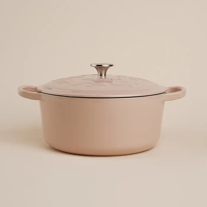 Кастрюля чугунная SL Home, 4.2 л, d=24.5 см, h=11 см, с крышкой, эмалированное покрытие, индукция, бежевая