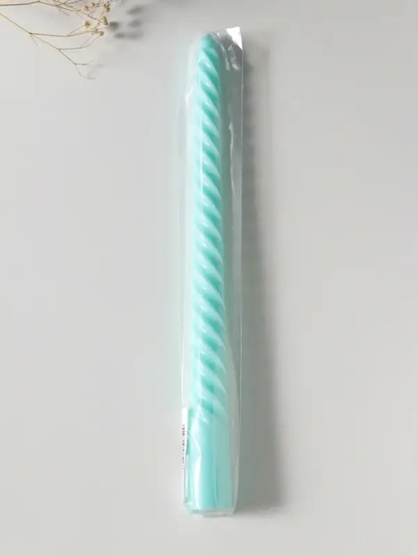 Свеча витая 25 см, 57 г, 5 ч, мятный