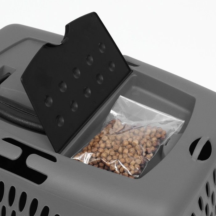 Переноска для животных с пластиковой дверью, 40 х 32 х 26, серая Переноска для животных с пластиковой дверью, 40 х 32 х 26, серая