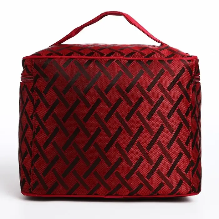 Косметичка на молнии, с зеркалом, цвет бордовый Косметичка на молнии, с зеркалом, цвет бордовый