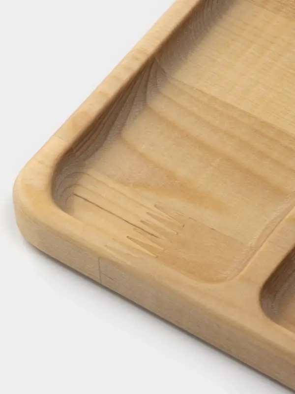 Менажница Доляна &laquo;Мачерата&raquo;, 18&times;18&times;1.8 см, 3 секции, дерево берёза, пропитана маслом