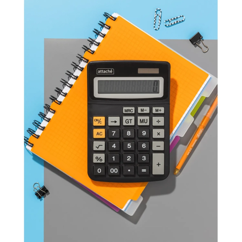 Калькулятор настольный КОМПАКТНЫЙ Attache ATC-777-10C 10-ти разрядныйчерн