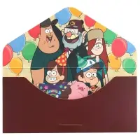 Конверт для денег, софт тач, тиснение, 19 х 9 см, Гравити Фолз