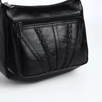 Сумка женская кросс-боди на молнии, 20&times;8.5&times;15 см, однотонная, чёрная