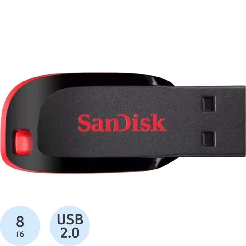 Флеш-память SanDisk Cruzer Blade USB 2.0-8GB/черный (SDCZ50-008G-B35)