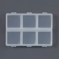 Органайзер для хранения мелочей, 6 ячеек, 8&times;6&times;1.5 см, прозрачный
