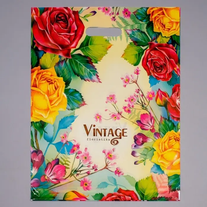 Пакет &laquo;Винтаж&raquo;, полиэтиленовый с вырубной ручкой, 60 мкм, 38&times;47 см