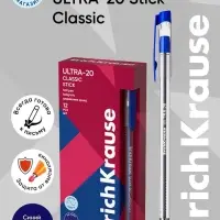 Ручка шариковая ErichKrause. ULTRA-20, синий стержень, игольчатый узел 0.7 мм