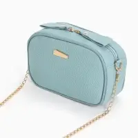 Сумка женская кросс-боди на молнии, 19&times;7&times;13 см, голубая