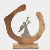 Сувенир интерьерный в деревянном кольце &laquo;Ангел&raquo;, 25&times;8&times;28 см