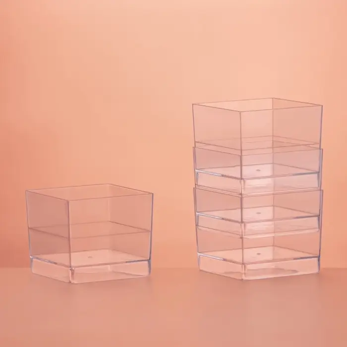 Форма пластиковая одноразовая для фуршета «Куб», 60 мл, прозрачная