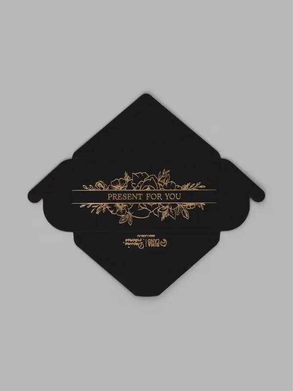 Конверт для денег Present for you, 16.5&times;8 см, тиснение, чёрный крафт