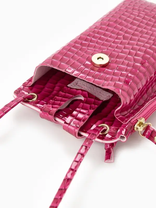 Сумка на магните, с длинным ремнём, 10&times;2.5&times;20 см, малиновая