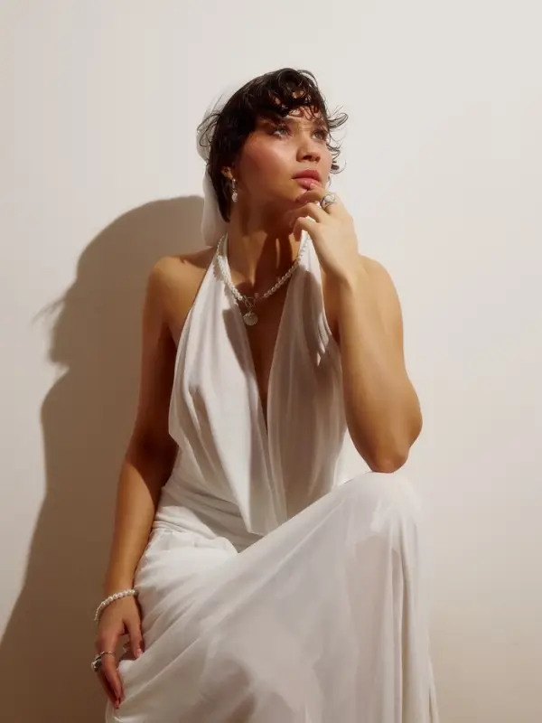 Набор 2 предмета: бусы. браслет &laquo;Жемчуг. Ракушка вонголе&raquo;, L=18/42 см, №8, белый в серебре