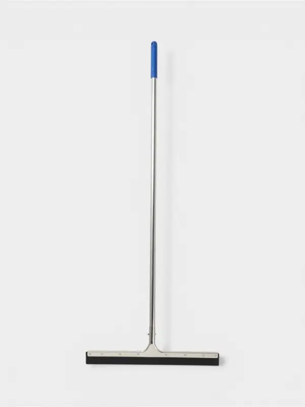 Водосгон для пола с металлическим черенком, основание нержавеющая сталь, одинарная резинка, 55 см