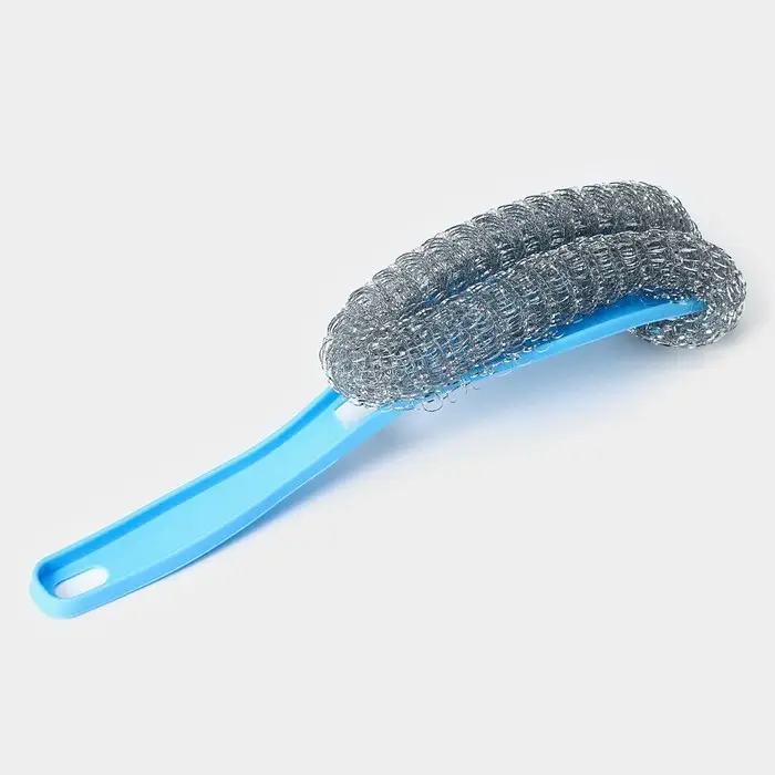 Губка для посуды Доляна, с ручкой, металлическая, 24×5×5 см, МИКС Губка для посуды Доляна, с ручкой, металлическая, 24×5×5 см, МИКС